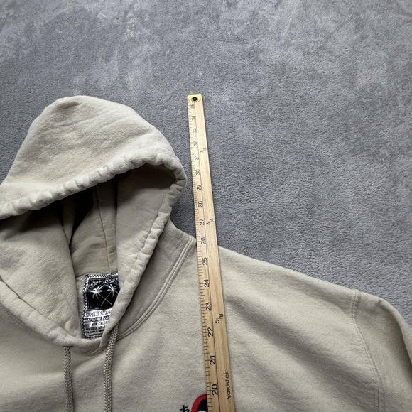 Riot Society Hoodie Mens Large Beige Fleece Sweatshirt Grim Reaper Skull Graphic - Picture 7 of 9